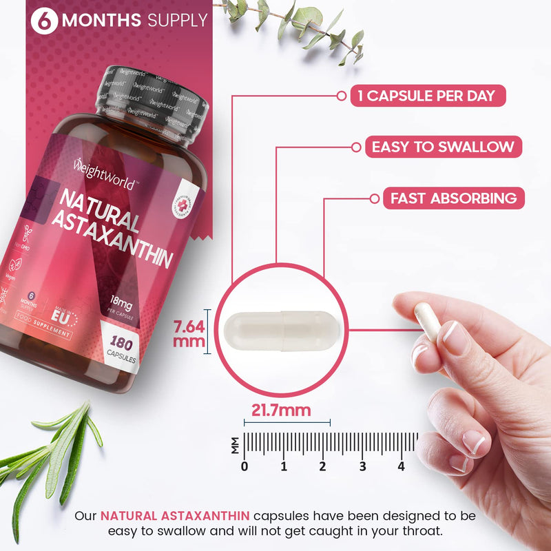 Vegan Astaxanthin High Strength 36mg Per 2 Capsules - 180 Astaxanthin Capsules with Hawaiian Haematococcus Pluvialis Algae - Pure & Natural Astaxanthin - Skin & Immunity Supplement - Allergen Free - BeesActive Australia