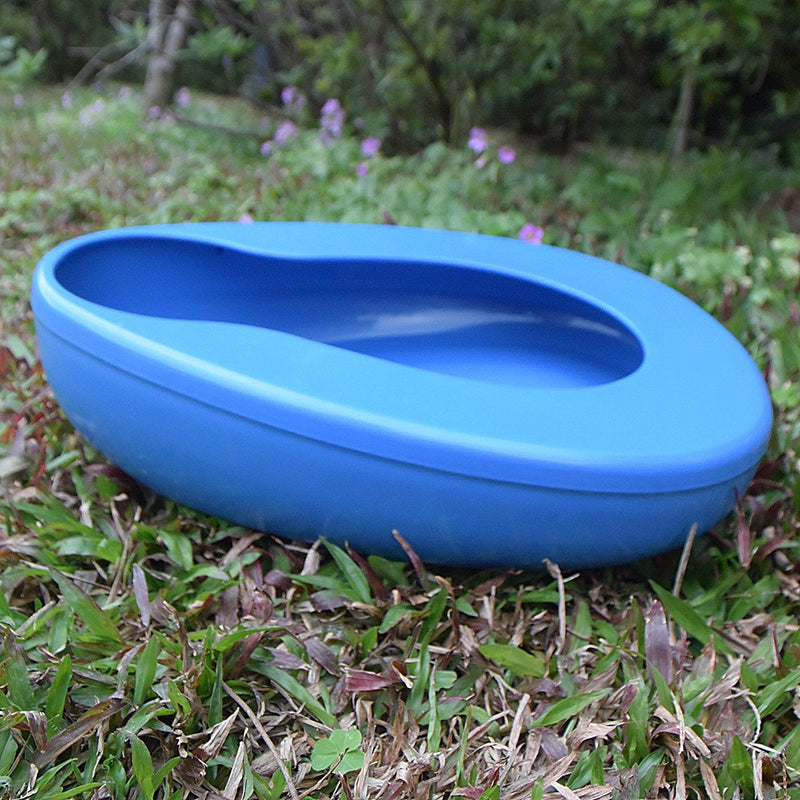 YUMSUM Firm Thick Stable PP Bedpan Heavy Duty Smooth Countoured for Bedbound Patient (Blue) Blue - BeesActive Australia