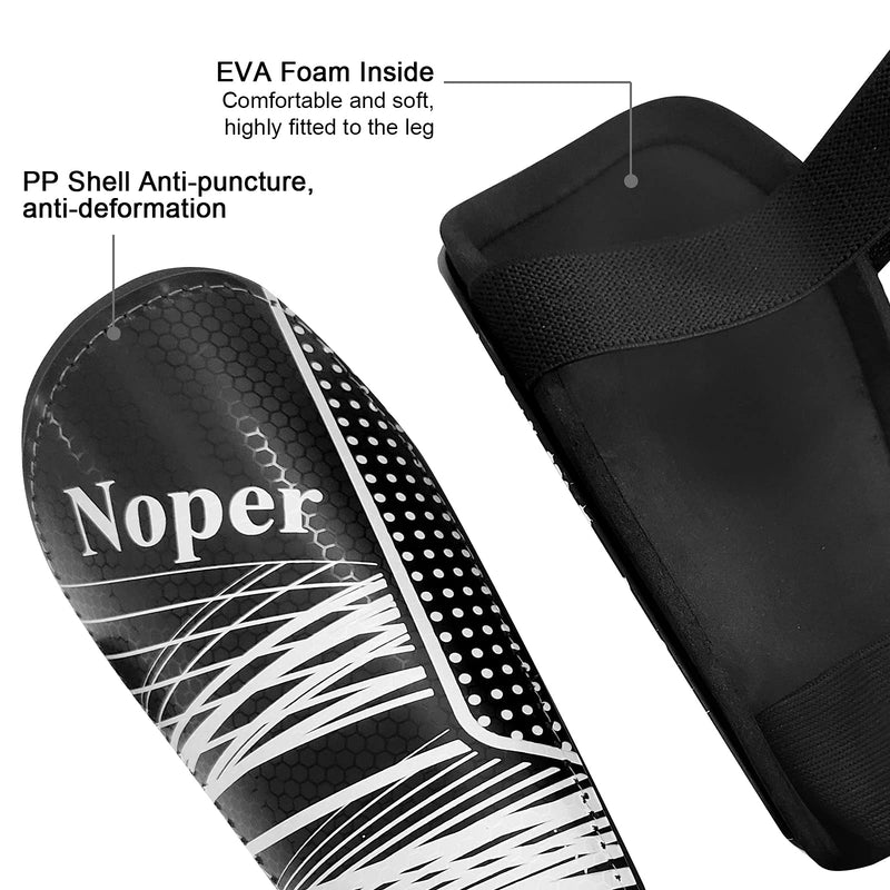 Soccer Shin Guards for Kids Youth, Shin Guard and Shin Guard Sleeves for Boys and Girls for Football Games EVA Cushion Protection Reduce Shocks and Injuries C-black+white Large - BeesActive Australia