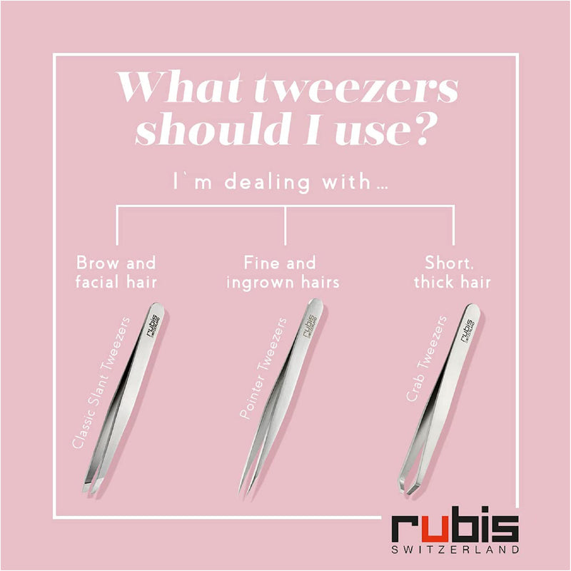 Rubis Hole Pattern Stainless Steel Pointed Tweezers for Precise Eyebrows and Hair Removal, The Elegance Collection,1K011 9.5, Made in Switzerland - BeesActive Australia