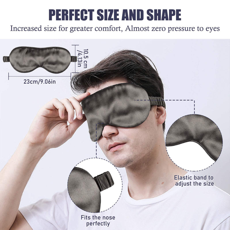 EzonYanGo 100% Silk Sleep Mask, 22 Momme Blackout Mulberry Silk Blindfold for Sleeping, with Elastic Strap Both Sides Natural Silk Eye Sleep Cover, Smooth Soft Eyeshade Mask for Travel Nap Meditation #3 - BeesActive Australia