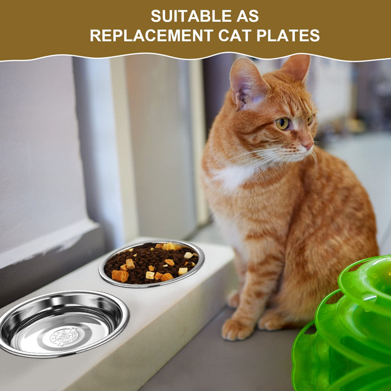 10 Pcs Shallow Cat Food Bowls Replacement Stainless Steel Cat Bowls Whisker Relief Cat Bowls for Elevated Stand Metal Cat Dishes Dishwasher Safe 5.5'' Basic Bowls for Cat - BeesActive Australia