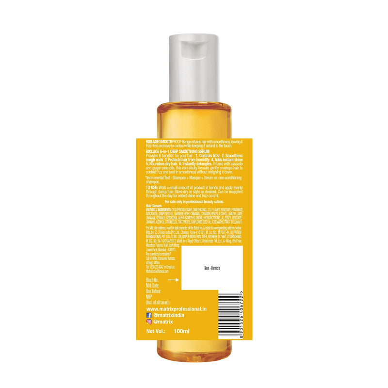 Matrix Biolage Smoothproof Avocado Deep Smoothing Serum Smoothes and Controls Frizzy hair - 100ml - BeesActive Australia