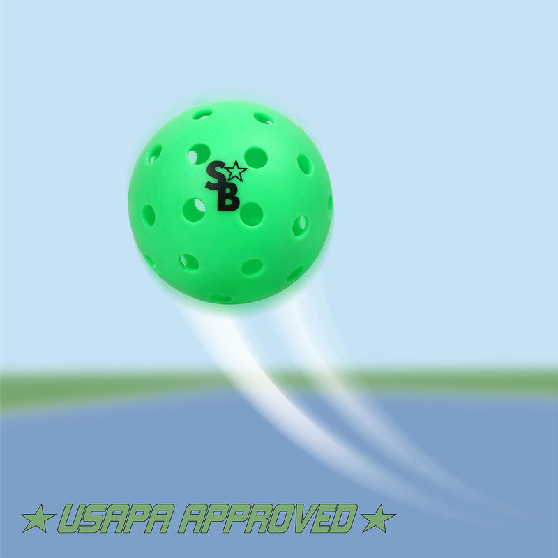 Pickle Balls 6 Pack | Pickleball Balls Outdoor | Pickle Balls | Supra-40 Outdoor Pickleball | USAPA Approved for Tournament Play | Neon Green | Hard Bounce - BeesActive Australia