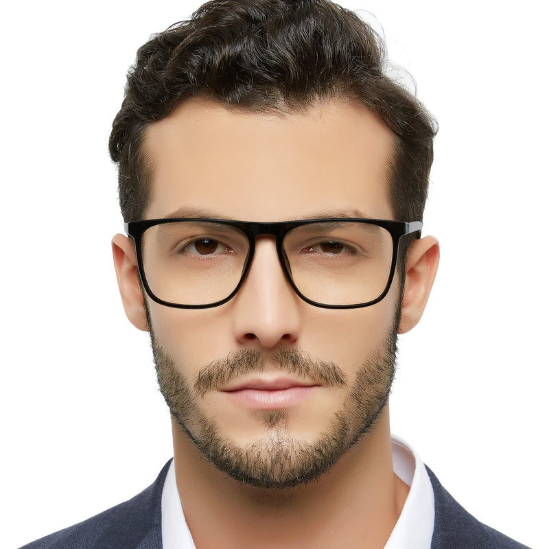 OCCI CHIARI Large Reading Glasses for Men, Mens Fashion Reader Square Frame 0 1.0 1.25 1.50 1.75 2.00 2.25 2.50 2.75 3.00 3.50... A-black 0.0 x - BeesActive Australia
