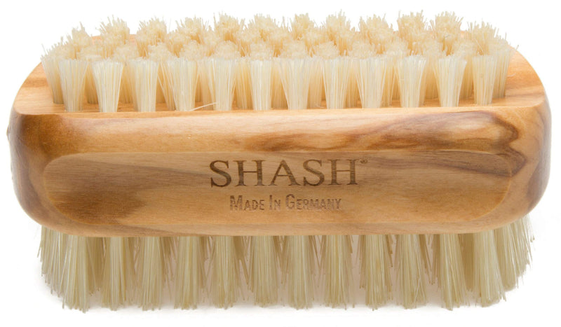 Made in Germany Since 1920 SHASH Natural 100% Natural Boar Bristle Nail Brush - Gently Removes Dirt and Grime for Clean Hands - Exfoliates Skin for Soft, Smooth Texture, Wood (Olive) - BeesActive Australia