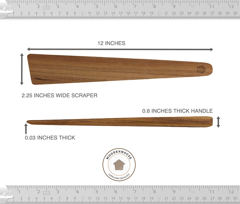 12 inch Teak Wood Spatula for Cast Iron, Small Wood Flipper, Egg Scraper, Flat Wooden Turner, Multipurpose Wood Cooking Utensil, Spatulas Perfect for Flipping, Serving, Scraping & Turning. Set of 2 - BeesActive Australia