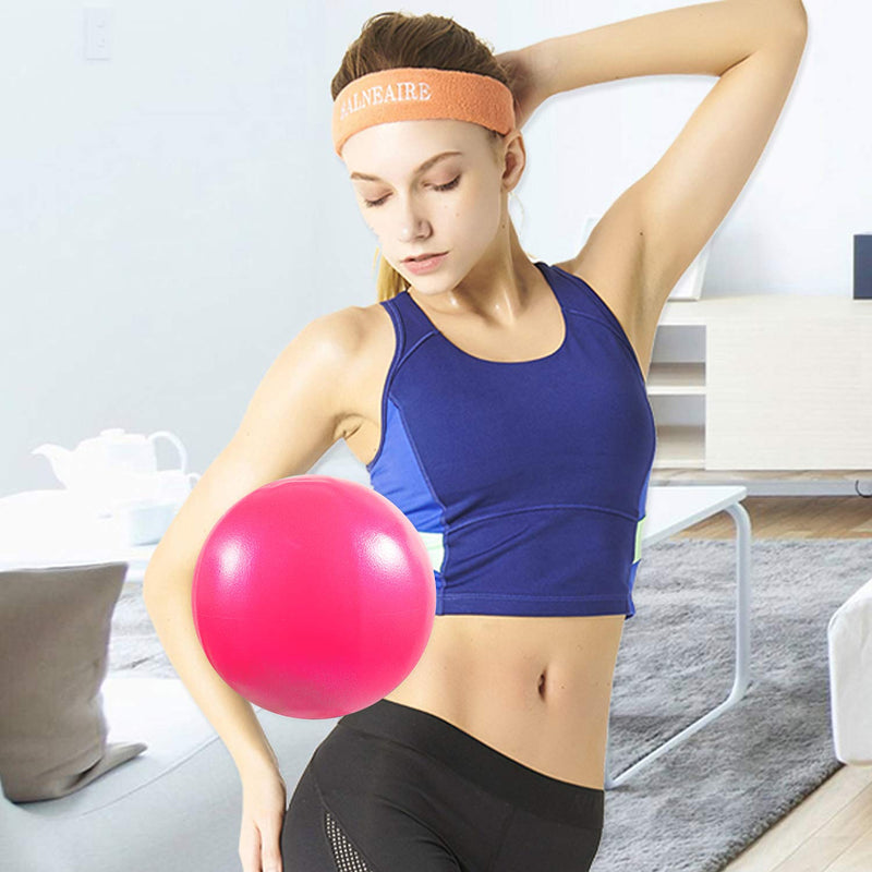Vaupan Mini Exercise Ball, 9 Inch Small Gym Ball with Inflatable Straw for Yoga, Pilates, Stability, Barre, Physical Therapy, Stretching and Core Training, Improves Balance, Strength Pink 1 Pack - BeesActive Australia