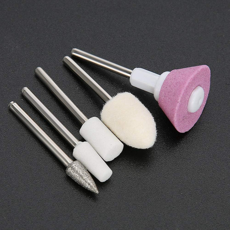 5Pcs/Set Nail Drill Bits, Ceramic Metal Cuticle Clean Drill Bits for Acrylic, Hard Gel Remover For Manicure Pedicure Polishing Mill Cutter Nail Files - BeesActive Australia