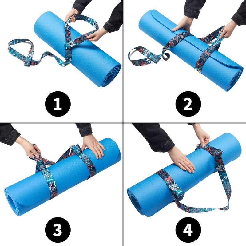 ZOOEASS Yoga Mat Strap, Adjustable Durable Yoga Mat Carrier & Stretching Strap, Multiple Color Choices Black 5.9feet - BeesActive Australia