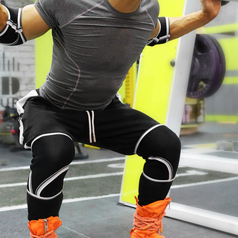 LPONNQ Knee Sleeves Weightlifting Compression Brace Elastic Pads Weight lifting Support Men Women Medium Black - BeesActive Australia