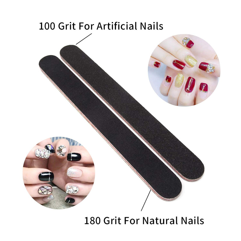 Honbay 20PCS 100/180 Grit Nail File Emery Board Double Sided Nail Care Tool Nail Buffering Files Pedicure Tools for Home and Salon Use - BeesActive Australia