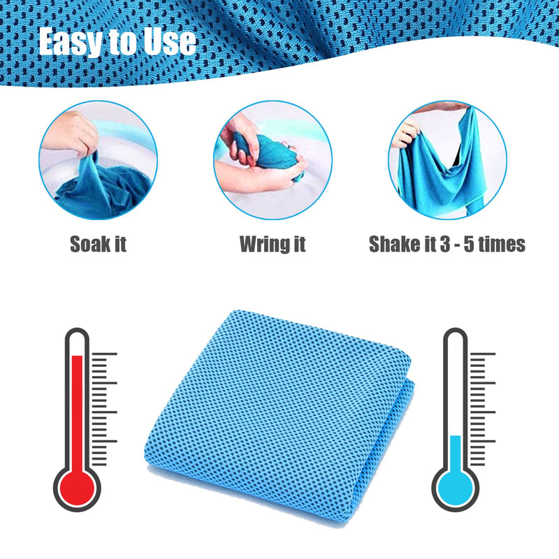 TWGJM 2 Pack Cooling Towel (40"x12") Microfiber Cool Towel for Neck, Soft Breathable Workout Towels for Gym, Running, Yoga and More Activities - BeesActive Australia