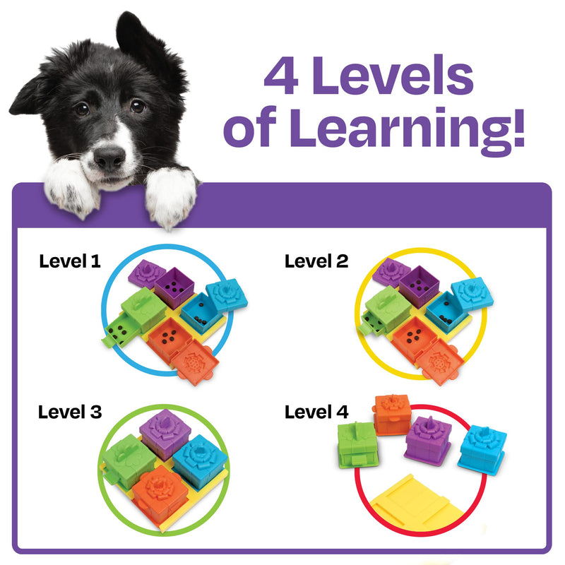 Brightkins Surprise Party Treat Puzzle - 4way Interactive Puzzle, Puzzles for Dogs, Toys for Dog Stimulation, Dog Treat Puzzles, Multicolor - BeesActive Australia