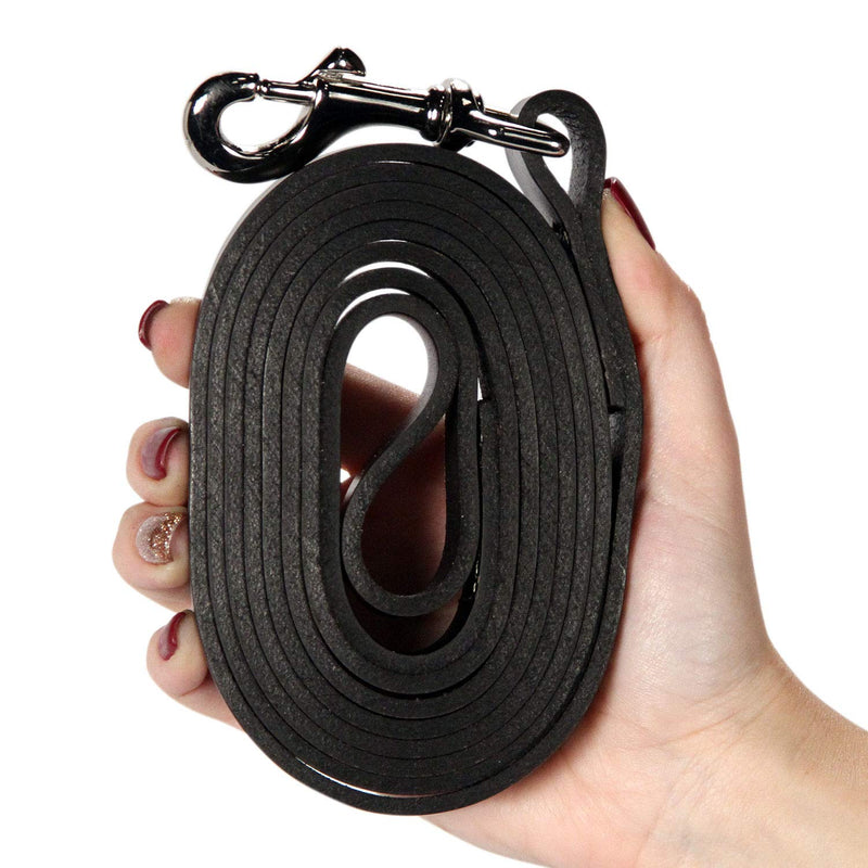 Logical Leather Dog Leash - Best for Training - Water Resistant Heavy Full Grain Leather Lead 6 Foot Black - BeesActive Australia
