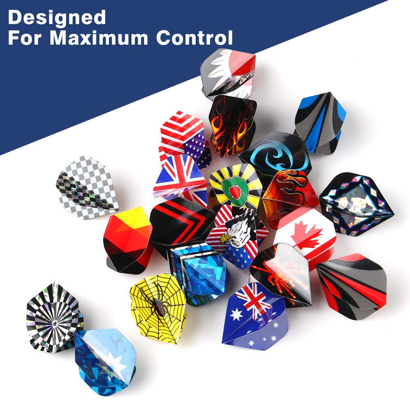 Tezoro Standard Dart Flights sets 30 sets 90 pcs Durable Replacement Dart Accessories Parts Supplies, Rich Variety of Designs Tail Wing - BeesActive Australia