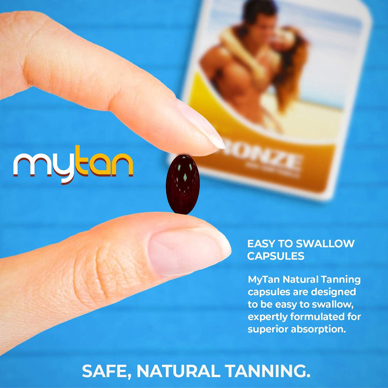 MyTan Bronze Tanning Pills | 100 Softgels | Tanning Tablets with Natural Mixed Carotenoids | Use with Or Without Sun For A Healthy, Safe Tan - BeesActive Australia