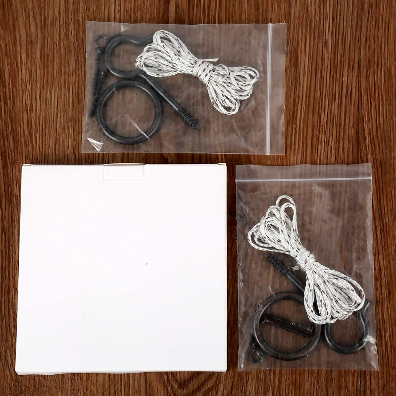 WHQXFDZ 2 Set Hook and Ring Swing Game Hardware Set,Include Nylon String,Mounting Screws,Ring and Iron Hook for DIY Indoor or Outdoor Family Fun - BeesActive Australia