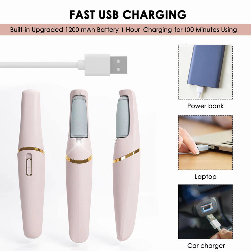 Foot File,Dongxw Electric Foot Callus Remover USB Rechargeable Waterproof Hard Skin Remover Foot with 2 Rollers LED Light,8 in 1 Foot Scraper Foot Care Gift Kit for Cracked Heels Calluses Dead Skin 1 count (Pack of 1) - BeesActive Australia