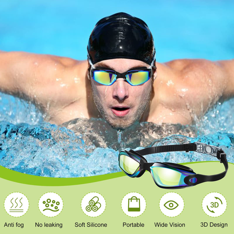 6 Pcs Swim Goggles Swimming Equipment Swimming Goggles Sport Swimming Goggles for Women Men Adult Youth Neon Color - BeesActive Australia