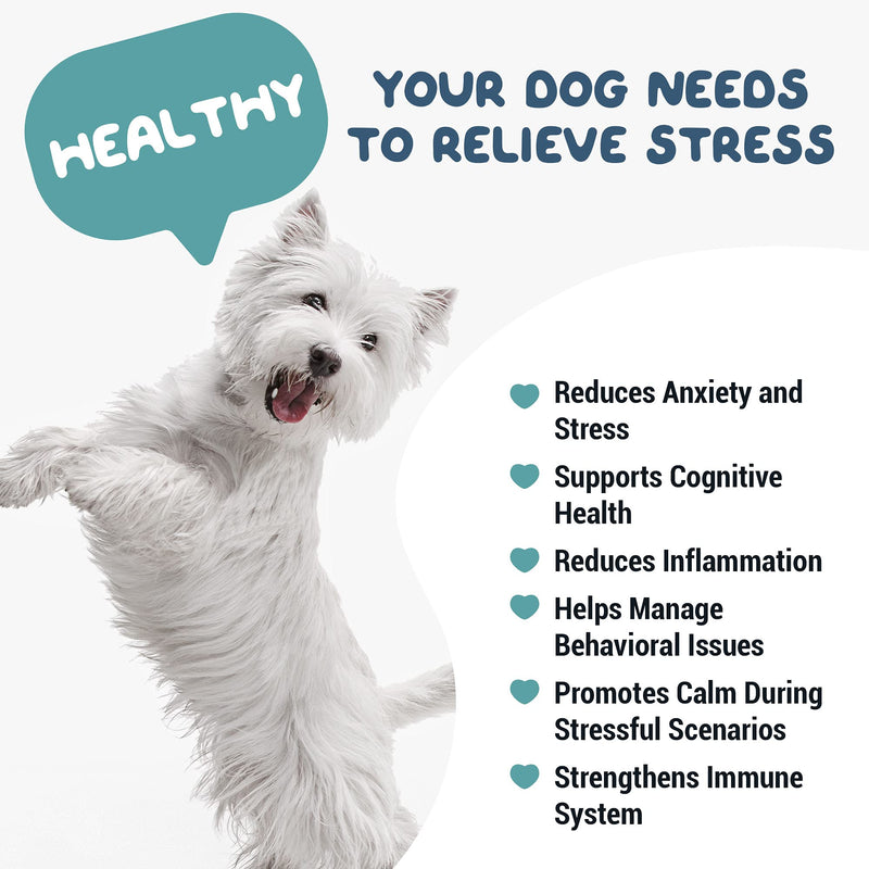Healthy Dog World Calming Treats for Dogs - All-Natural Soothing Chews with Valerian Root, Chamomile, Passion Flower - Aids with Thunder, Fireworks, Chewing & Barking (Duck,120ct) - BeesActive Australia