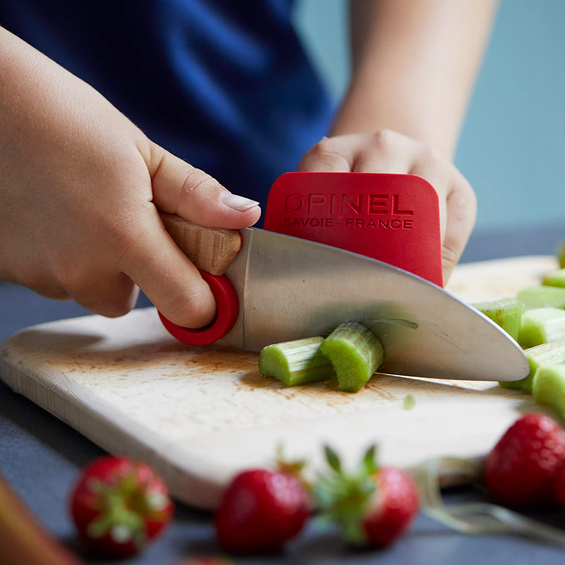Opinel Le Petit Chef Knife Set, Chef Knife with Rounded Tip, Fingers Guard, For Children, Teaching Food Prep and Kitchen Safety, 2 Piece Set, Made in France - BeesActive Australia