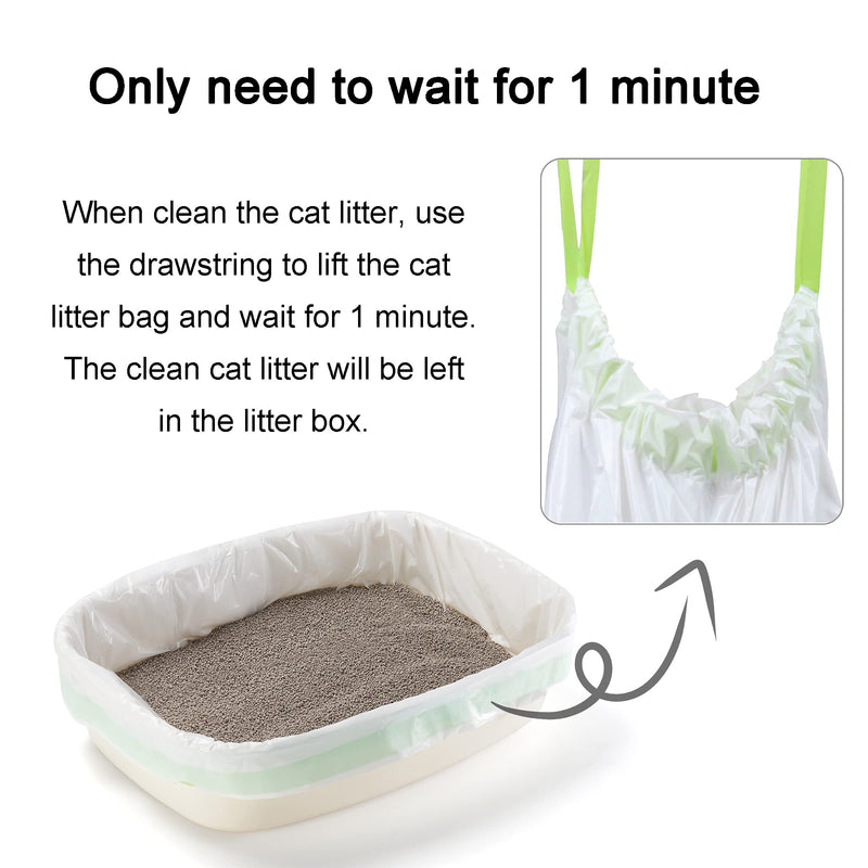 Suhaco Sifting Cat Litter Box Liners, Litter Pan Disposable Bags, 2 Mil Thickened Cat Litter Liners with Drawstring, Weekly 14 Pack Medium Litter Bags for Easy Cleaning (S (Pack of 14)) S (Pack of 14) - BeesActive Australia