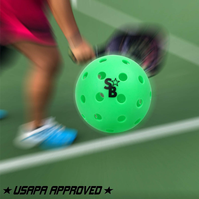 Pickle Balls 6 Pack | Pickleball Balls Outdoor | Pickle Balls | Supra-40 Outdoor Pickleball | USAPA Approved for Tournament Play | Neon Green | Hard Bounce - BeesActive Australia