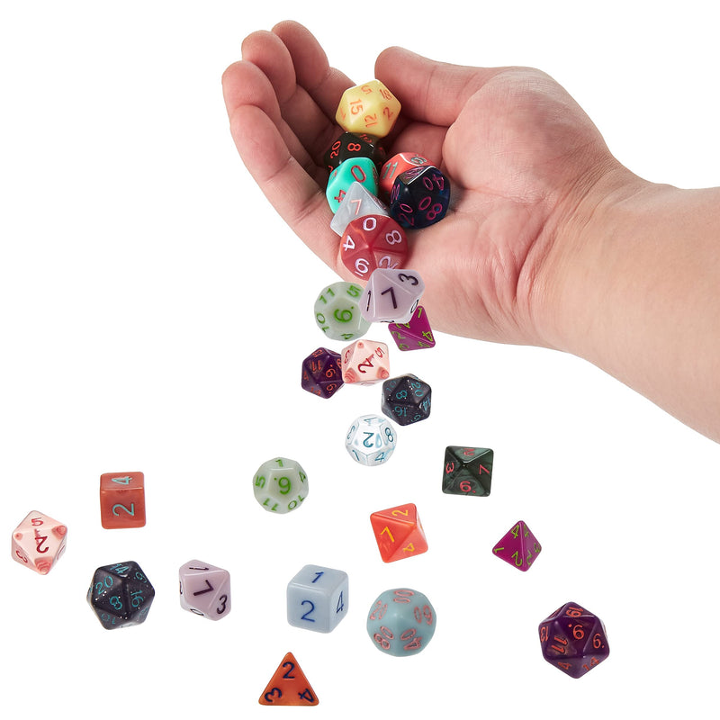 MBG Brybelly, Series IV Painter's Palette Polyhedral Dice Sets - Full Sets of 7 Tabletop RPG Dice in Clear Acrylic Display Box - 20 Fresh Colors to Choose - Collectible TTRPG DND (Harvest Nectar) - BeesActive Australia
