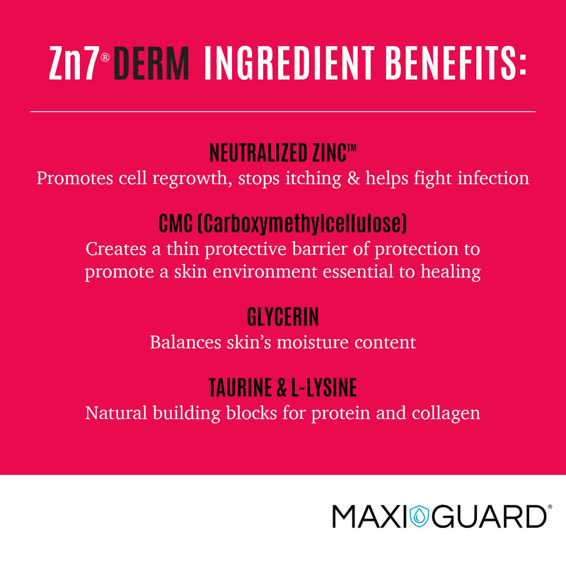 MAXIGUARD Pet Skin Care Gel Zn7 Derm with Neutralized Zinc for Dogs, Cats, Bovine, Exotics and Companion Animals 2oz - BeesActive Australia