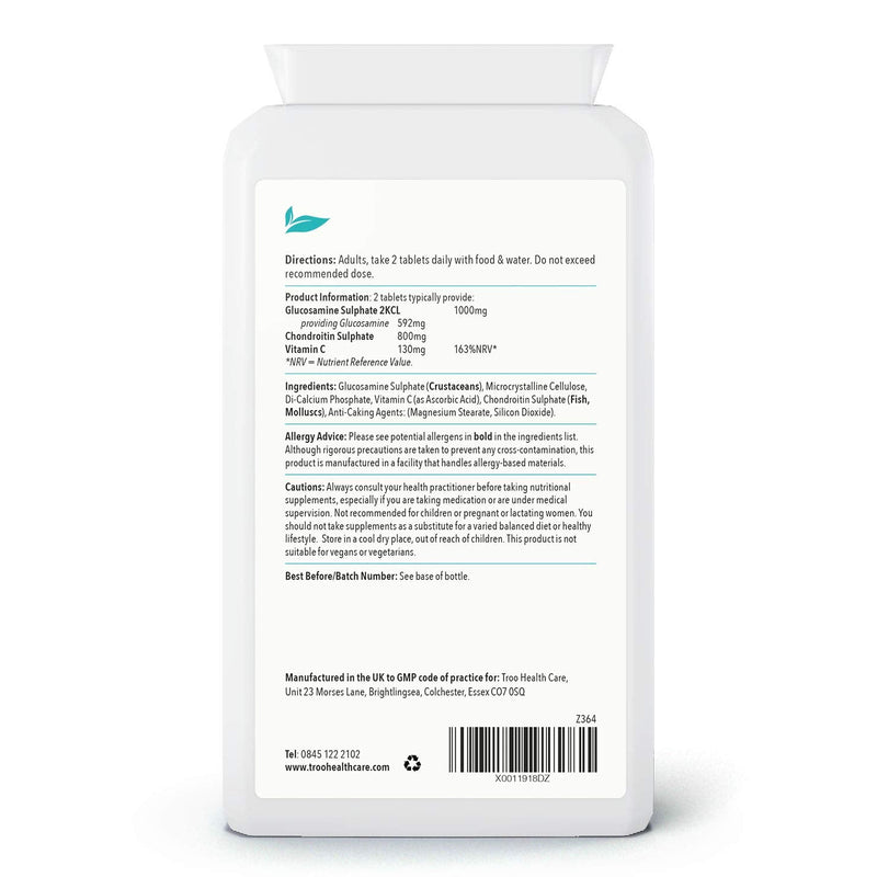 Glucosamine Chondrotin Complex with Vitamin C - 180 Tablets - Supports Collagen Formation to Help Maintain Healthy Bones, Cartilage & Joints - UK Manufactured Supplement to GMP Standards - BeesActive Australia