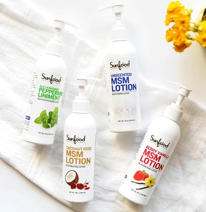 Sunfood MSM Lotion/Cream, Pure & Natural, 8oz by Sunfood [Parallel Import] - BeesActive Australia