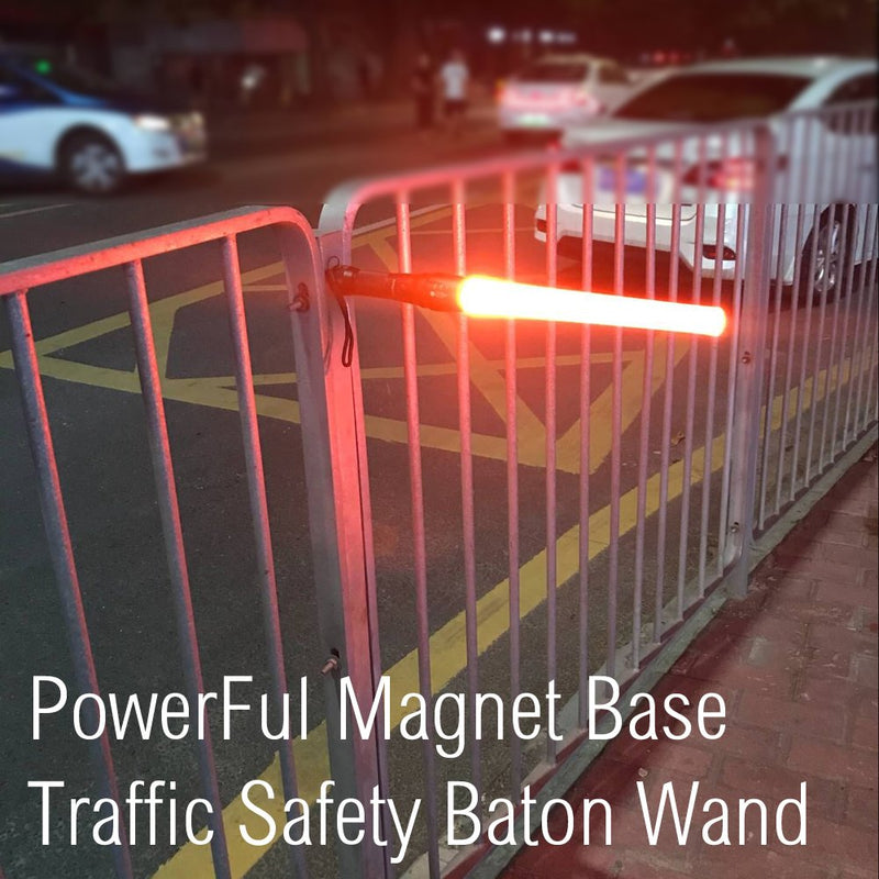 16 inch Traffic Wand Small Orange LED Safety Signal Wand Work Light Flashlight with Cone Flashing Modes,Wrist Strap Lanyard,Using 3 AAA Batteries(Not Included) A200 (2 Packs) - BeesActive Australia