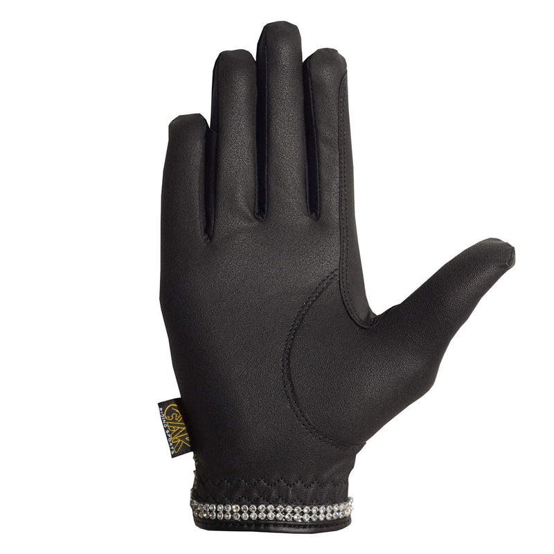 AK Horse Riding Gloves for Competition & Dressing with Crystal Diamante AKRS-6366 (M, Black) - BeesActive Australia