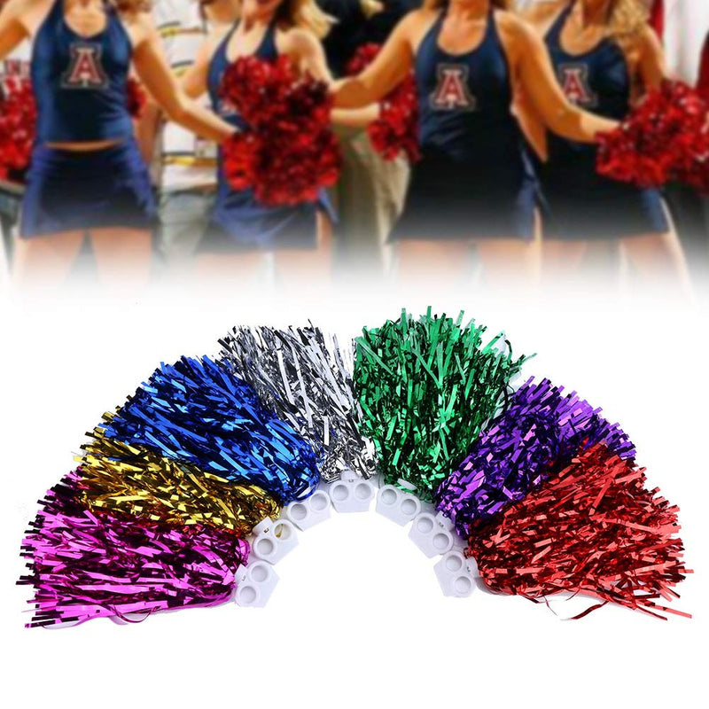 [AUSTRALIA] - Vbestlife Cheerleader Pom Poms 12pcs Cheerleading Poms Metallic Foil Pom Poms Squad Cheer Sports Party Dance Useful Accessories (Purple) 