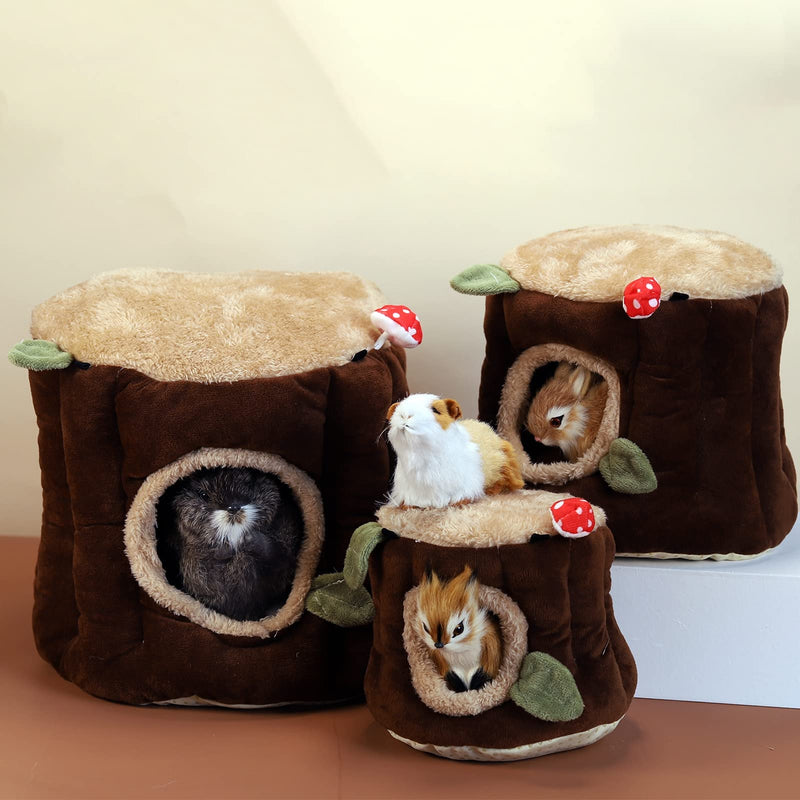 LeerKing Guinea Pig Bed, Cozy Hamster Guinea Pig Hideout House Cage Stuff Accessories for Rat, Bearded Dragon, Chinchilla, Ferett, Hedgehod, Rabbit Large Brown - BeesActive Australia