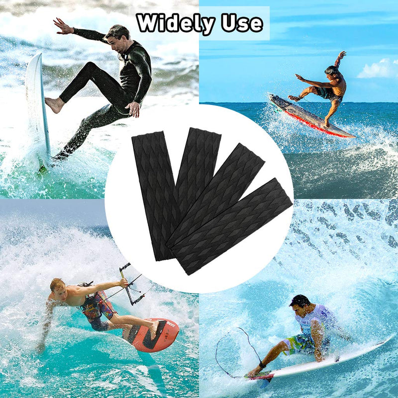 4 Pieces Surfboard Traction Pads EVA Surfing Skimboard Deck Traction Pads Anti-Slip Front Tail Pad fit for Kiteboard Surfboards,Skimboards,Longboards,Shortboards,Kayak,Fish Board - BeesActive Australia
