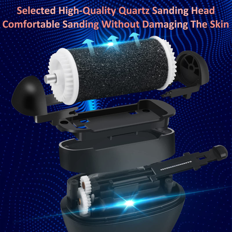 Electric Foot File, Hard Skin Remover, Norbase Professional Rechargeable Callus Remover Feet Care Pedicure Set 15 in 1 Foot File for Dry Dead Skin Cracked Heels Calluses with 3 Roller Heads 2 Speed Black-New - BeesActive Australia