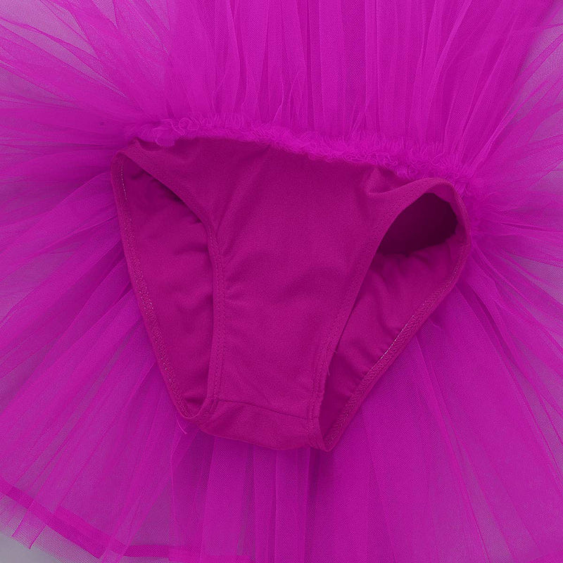 [AUSTRALIA] - YiZYiF Little Girls' Princess Ruffled Mesh Ballet Dancing Leotard Tutu Skirt Tiered Dress Dancewear Ballerina Shoe Rose 7 / 8 