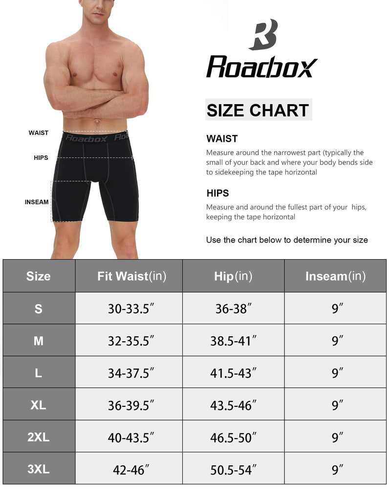 Roadbox Compression Shorts for Men, Athletic Running Spandex Compression Underwear Shorts with Perfect Pocket Black,black,black X-Large - BeesActive Australia