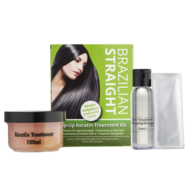 Brazilian Straight Top-Up Keratin Treatment Kit, Home Use Treatment Kit, Salon Quality Hair Straightening / Blow Dry / Smoothing, 100ml - BeesActive Australia