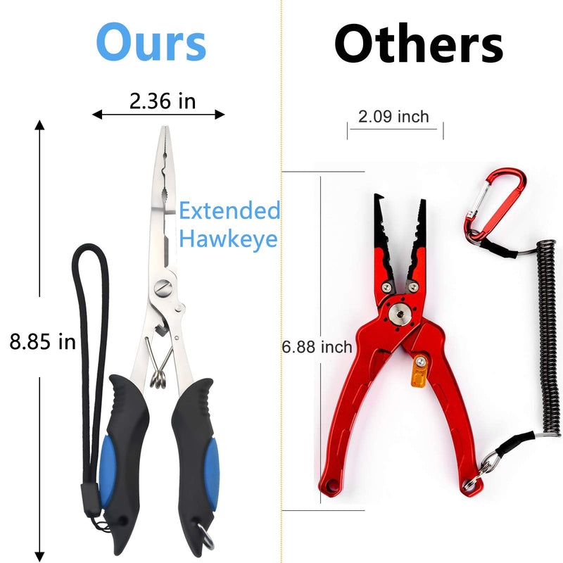 BB Hapeayou Long Nose Fishing Pliers-Multifunctional Stainless Steel Hook Remover Tool & Line Cutting Scissors with Coiled Lanyard and Sheath - BeesActive Australia