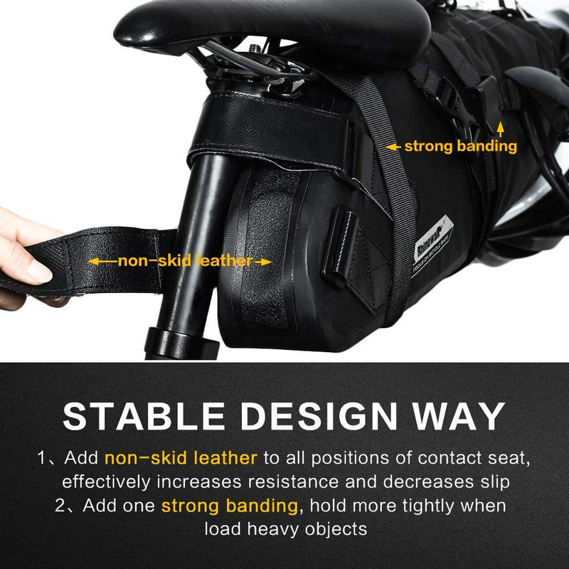 Waterproof Bicycle Saddle Bag Bike Bag Under seat Bag Rainproof Mountain Road Bike Seat Bag Bicycle Bag Professional Cycling Accessories Black 10L - BeesActive Australia