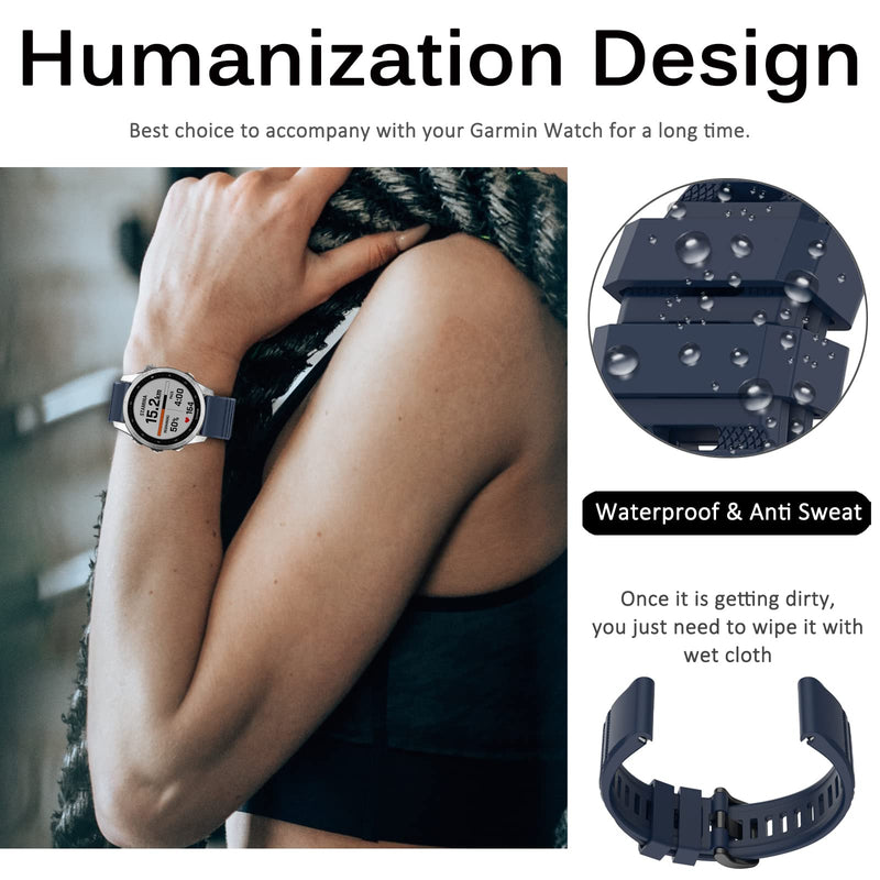 Miimall Compatible Garmin Fenix 7X Band, Soft Sport Silicone 26mm Replacement Wristband Lightweight Easy-Fit Band Straps for Garmin Fenix 26mm 7X/7X Solar/7X Sapphire Solar/6X/5X(Midnight Blue) Midnight Blue - BeesActive Australia