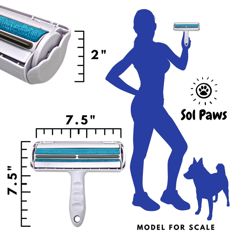 Sol Paws Pet Hair Remover for Dog, Cat, Animals- Multi-Surface Lint Roller for Pet Hair- Eco-Friendly Reusable Lint Roller- Portable- Cat and Dog Must Have - BeesActive Australia