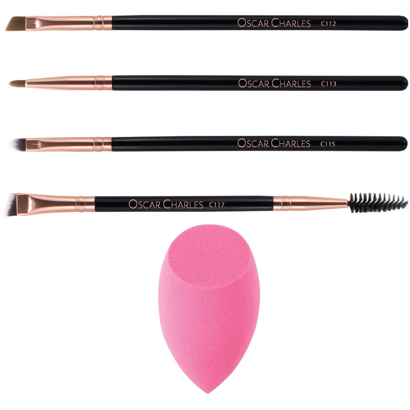 Oscar Charles Professional Makeup Brushes Set, 15 make up brushes with Beauty Blender, Brush Cleaner & Makeup Brush Holder - Rose Gold - BeesActive Australia