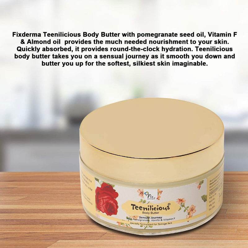 Teenilicious Body Butter With Pomegranate, Vanilla And Vitamin F For Glowing, Moisturize, Hydrating, Tan Remover All Skin Type, 3.52 Oz - BeesActive Australia
