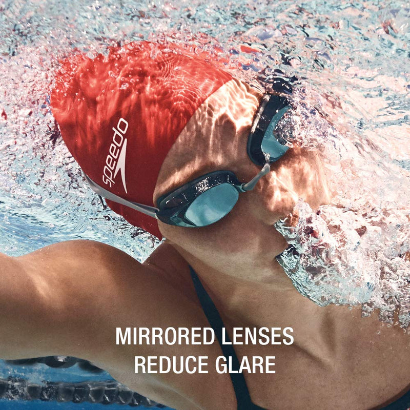 Speedo Unisex-Adult Swim Goggles Vanquisher Extended View Mirrored Gold/Amber - BeesActive Australia