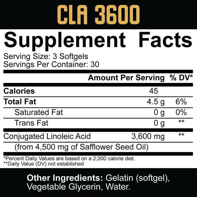 5% Nutrition Core CLA Supplement for Weight Loss, Metabolism Support & Muscle Preservation | 3,600 mg of Conjugated Linoleic Acid from 4,500 mg of Safflower Oil (30 Servings / 90 Softgels) - BeesActive Australia