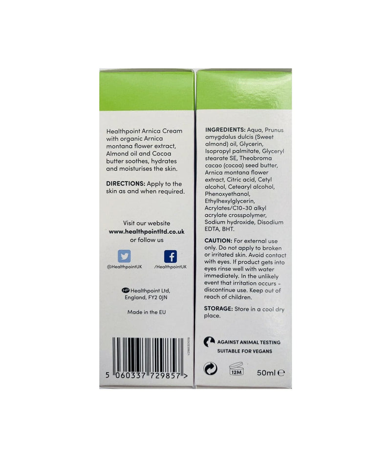 Healthpoint Arnica Cream With Organic Arnica Montana Flower Extract Almond Oil and Cocoa Butter (Triple Pack) - BeesActive Australia